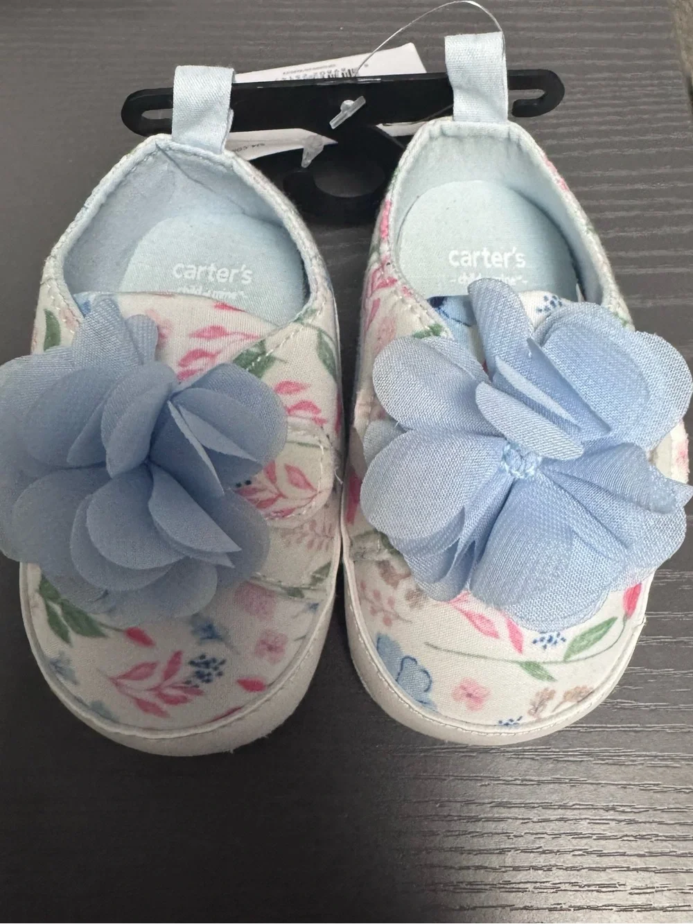 Carter's Floral Baby Slip-On Shoes with Light Blue Flower